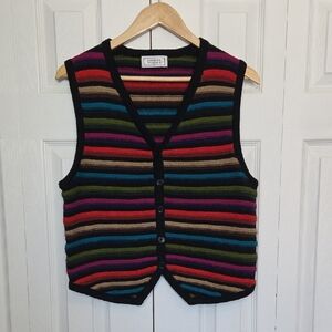 Jennifer Moore Multicolor Striped Knit Vest